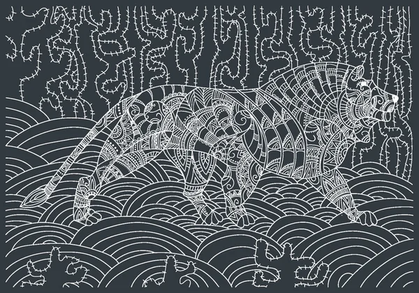 Estilo Leo zentangle — Vetor de Stock