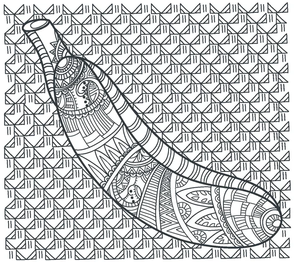 Banane zentangle dessinée à la main — Image vectorielle