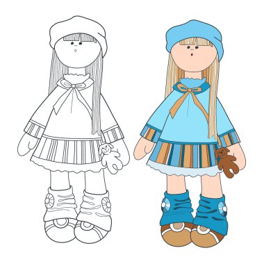 mavi elbiseli küçük kız