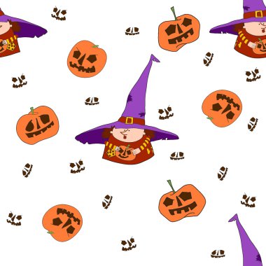Cadı ve Halloween kabaklar
