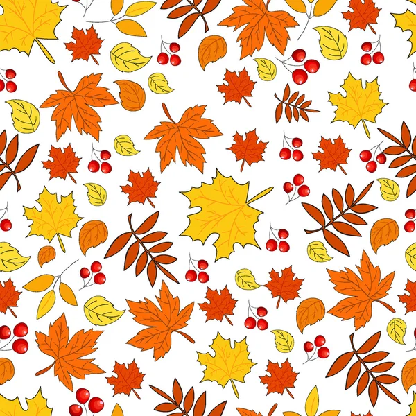Patrones con hojas de otoño — Vector de stock
