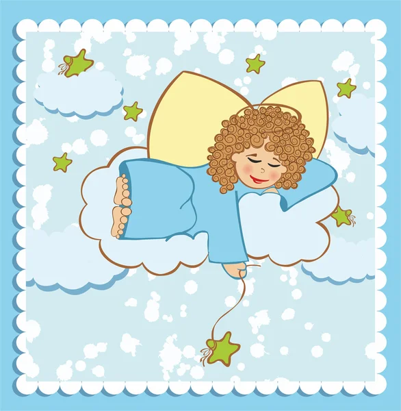 Baby card con angelo — Vettoriale Stock