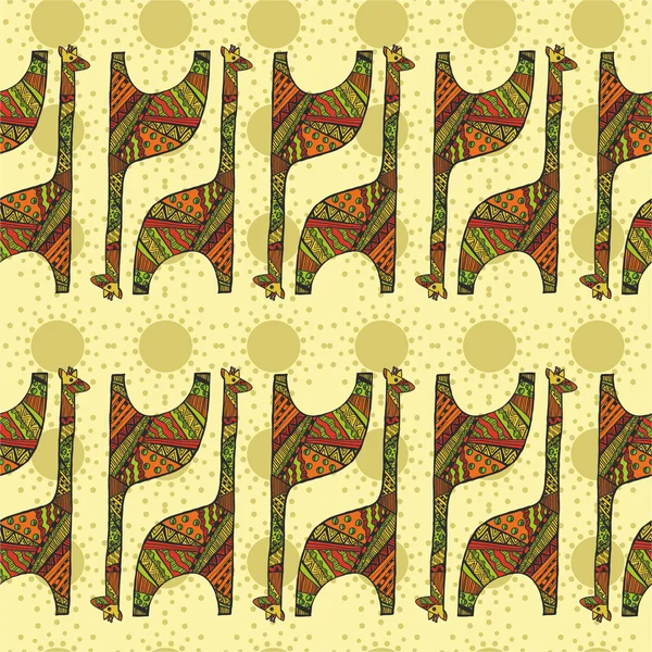 Mönster med giraff — Stock vektor