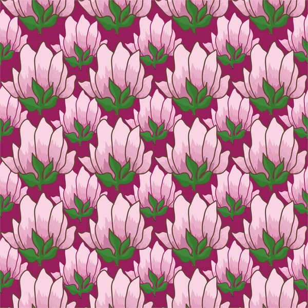 Pattern with pink flowers. — Stock Vector