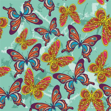 Mavi bir arka plan üzerinde Kelebek şekli