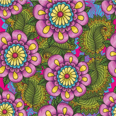 Çiçekli Hint desen