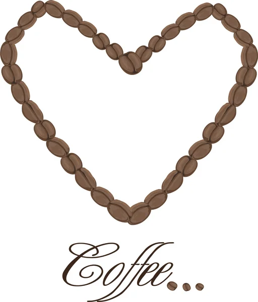 Corazón de granos de café — Archivo Imágenes Vectoriales