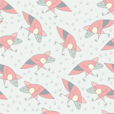 Desen stilize kuş ile