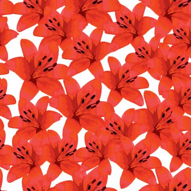 Kırmızı lilyum desenle