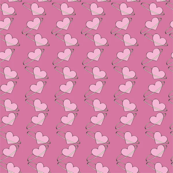 Corazones sobre un fondo rosa — Vector de stock