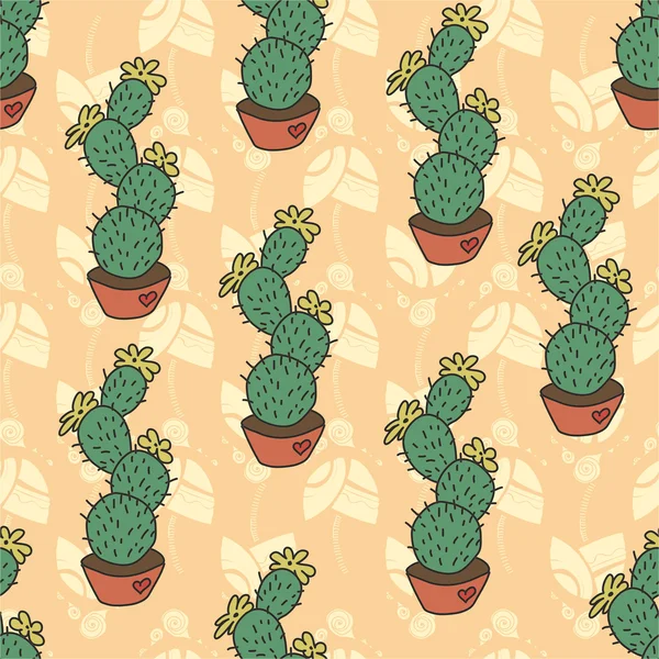 Patrón infantil con cactus — Vector de stock
