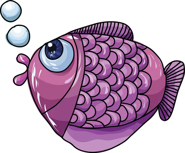 Purple fish isolated — Stock Vector