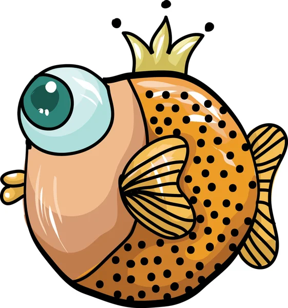 Taç ile büyük akvaryum balığı — Stok Vektör