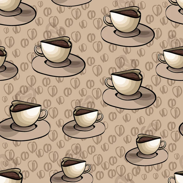 Patrón de impresión con tazas de café — Archivo Imágenes Vectoriales