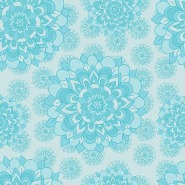 Mavi çiçekli desen