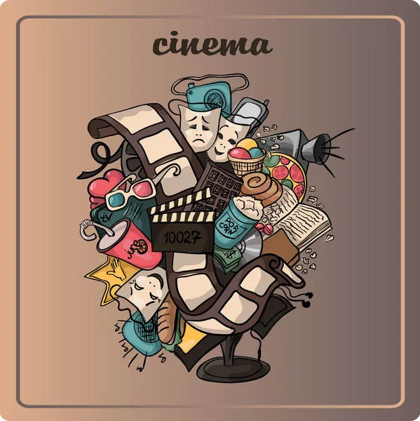 Doodle de um entretenimento de filme —  Vetores de Stock