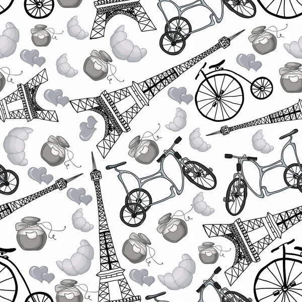 Paris city pattern — Stock Vector