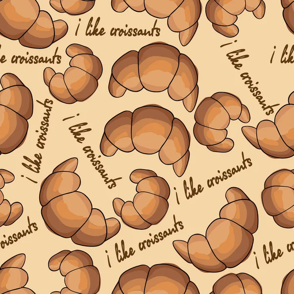 Sabroso fondo croissants — Vector de stock