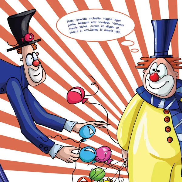 Legrační cirkusové klauny — Stockový vektor