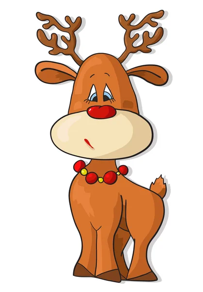 Caricature de cerf de Noël — Image vectorielle