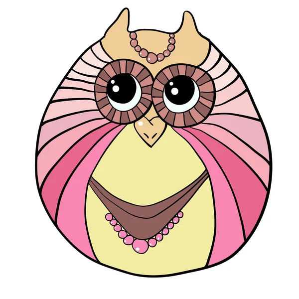 Female owl cartoon — Stock Vector