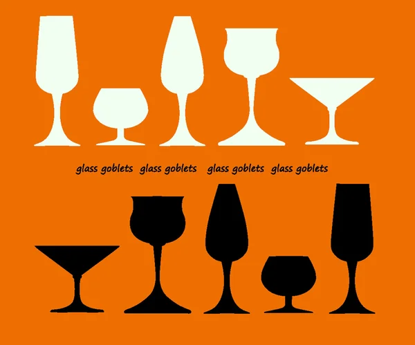 Set de copas de vino — Vector de stock