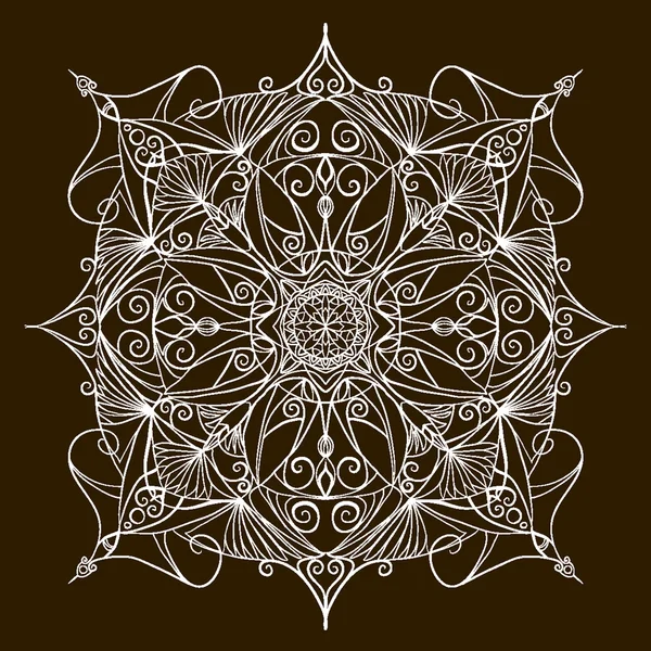 Bir kahverengi Hint motifleri — Stok Vektör