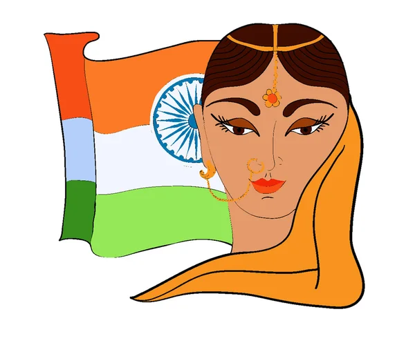 Bandera india e india . — Vector de stock