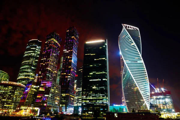 Moscou Rússia Centro Internacional Negócios Moscou Mibc Noite — Fotografia de Stock