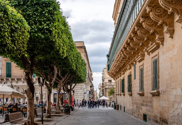 マルタのバレッタ 2015年2月20日 冬の午後に旧劇場街と共和国広場の景色 — ストック写真