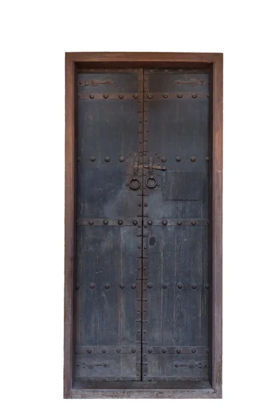 Chiuso vecchia porta in stile cinese su sfondo bianco Foto Stock