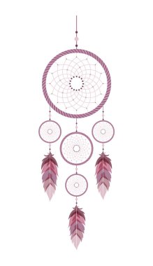 Mandala ve tüylü bir düş kapanı. Hint tılsımı..