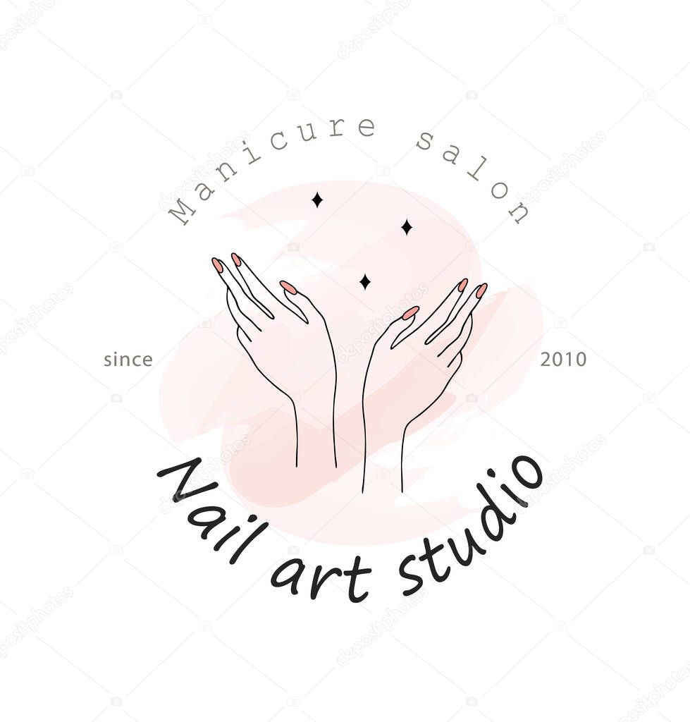 Vector logo template for nail art studio.