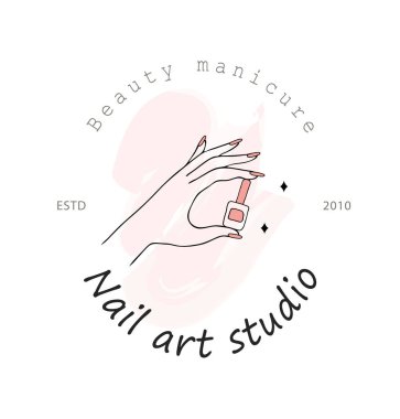 Tırnak sanatları stüdyosu için vektör logosu şablonu.