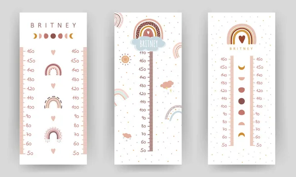 Yükseklik çizelgesi ve gökkuşağı. KIds metre duvarı.