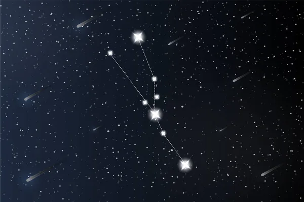 Bika. Zodiákus csillagkép a világűrben. Rejtély és ezoterikus. Horoszkóp vektor illusztráció. Spirituális tarot poszter. Varázslat okkult tarot és asztrológia kártyák — Stock Vector