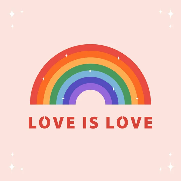 Happy Pride Month concept. Gay parade. LGBT rainbow. Vector illustration in flat cartoon style. Social media post, card or banner — Stok Vektör