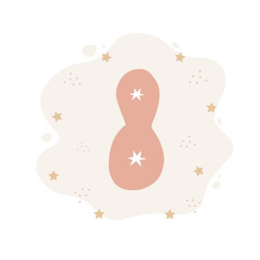 Number eight in boho style. Cute doodle element for birthday card template. Scandinavian vector illustration