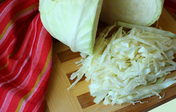 Cabbage, chopped on a board — Stock Photo, Image