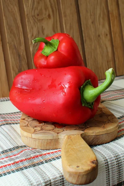 Rode peper op een schoolbord — Stockfoto