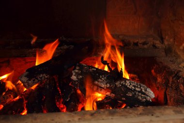Burns ahşap Ocak fırın içinde