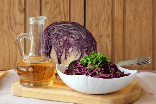 Cooked red cabbage salad. — Stock Photo, Image