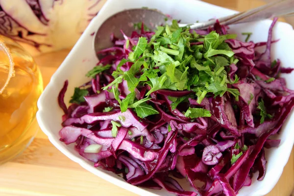 Cooked red cabbage salad. — Stock Photo, Image