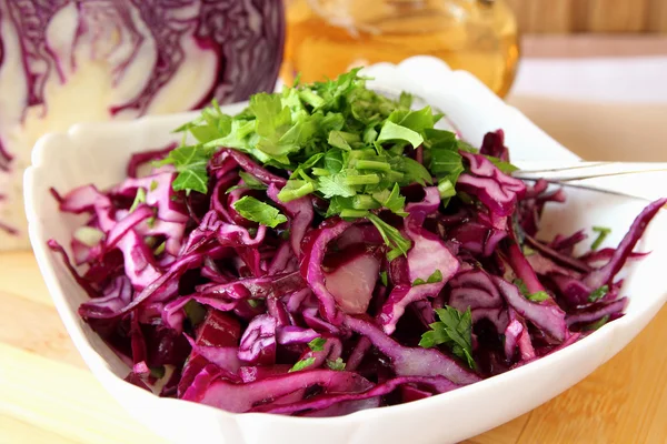 Cooked red cabbage salad. — Stock Photo, Image