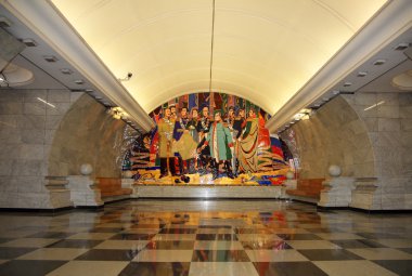 Güzel bir mozaik duvar ile 