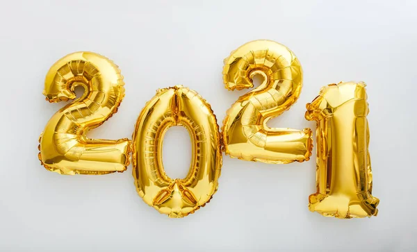 2021 Balloon Text White Background Happy New Year Eve Invitation — Stock Photo, Image