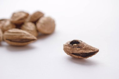 Çürük bademler bir yığın iyi fıstığa karşı. Çürümüş çekirdekli şımarık bir kaçık..