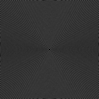 Spiral arka plan. Siyah arka planda beyaz daireler. Hipnoz illüzyonu