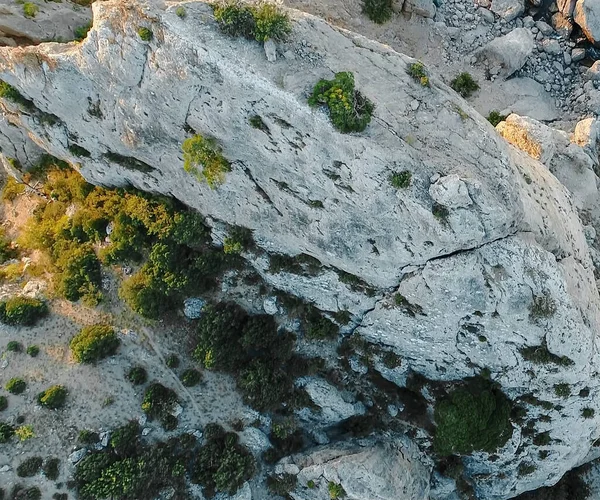 岩場の頂上からの眺め 鳥の目から見た断崖絶壁 — ストック写真