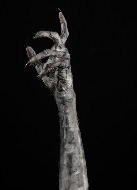 Kara ölüm, yürüyen ölüler zombi Tema, halloween Tema, zombi eller, izole, siyah arka plan, ölüm, mumya el, el, el eller şeytanın siyah çivi, canavar eller